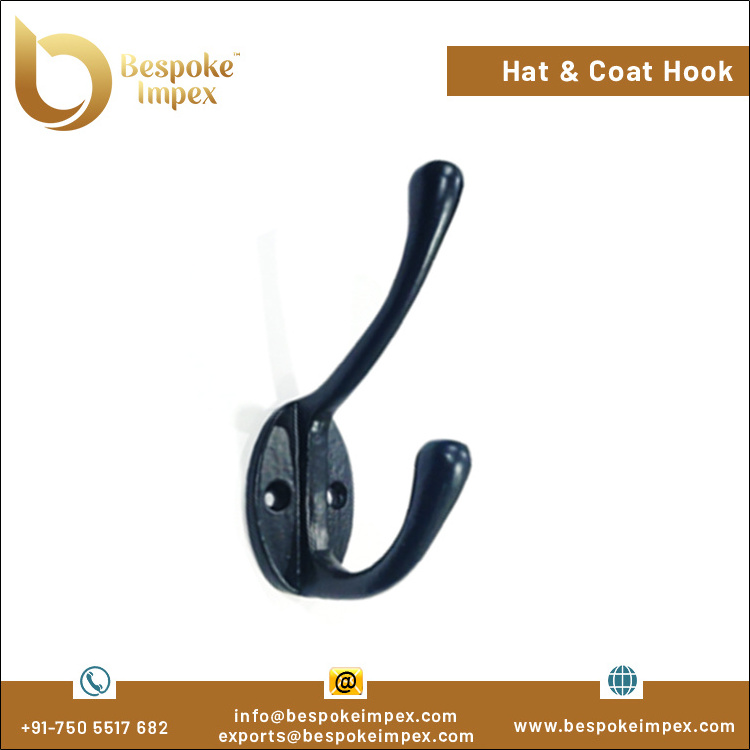 Direct Factory Supply Top Most Selling Brass Antique Finish Cast Iron 92mm Hat & Coat Hook for Global Purchasers