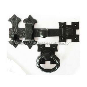 200mm Black Antique Ring Gate Latch Professional Manufacturer Locking Gravity Twisted Ring Gate Latch