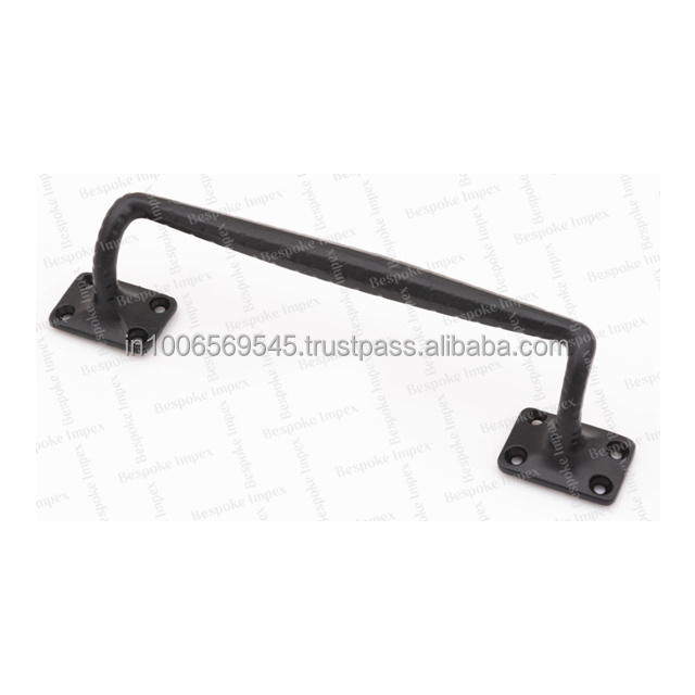 225mm Cranked Pull Handle Heavy Duty Industrial Cast Iron Metal Pipe Cabinet Barn Door Pull Handle