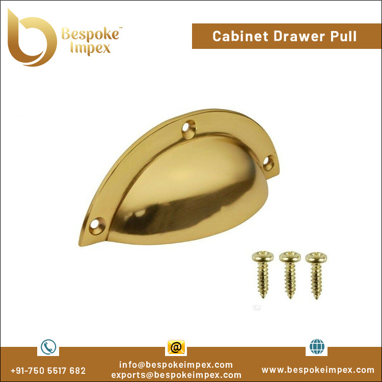 Highest Quality Cabinet Door Hardware - 96mm Brass Finish Cabinet Drawer Pull Handles from Top Supplier