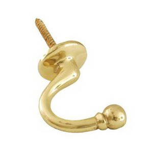 Professionals in Selling Best Quality Customizable Medium Size Solid Pattern Polish Brass Finish Ball End Hook for Hotels