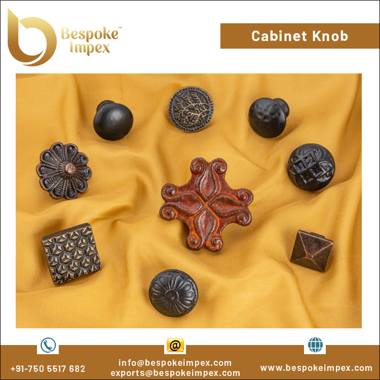 Hot Selling 28mm Luxury Cabinet Door Knobs Pyramid Design Cast Iron Metal from Indian Manufacturer for Funky Furniture Drawers