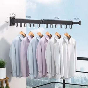 OEM Supported Wall-Mounted Multifunctional Indoor Clothes Drying Rack Living Room Suitable Collapsible Laundry Rack Cheap Price