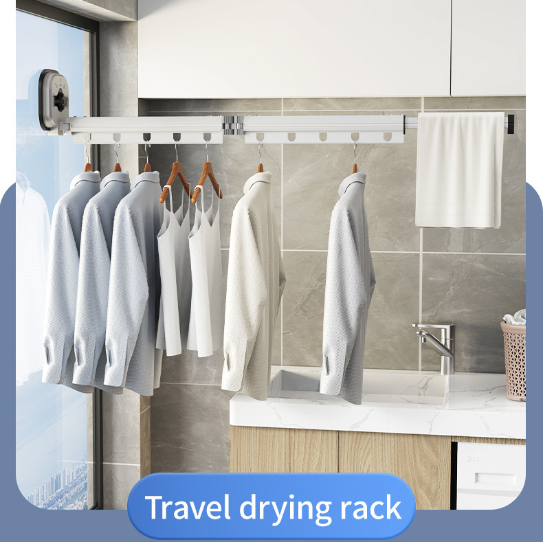 Multifunctional Flexible Retractable Clothes Drying Rack Space-Saving Folding Indoor Balcony Use Factory Clothing Organizer