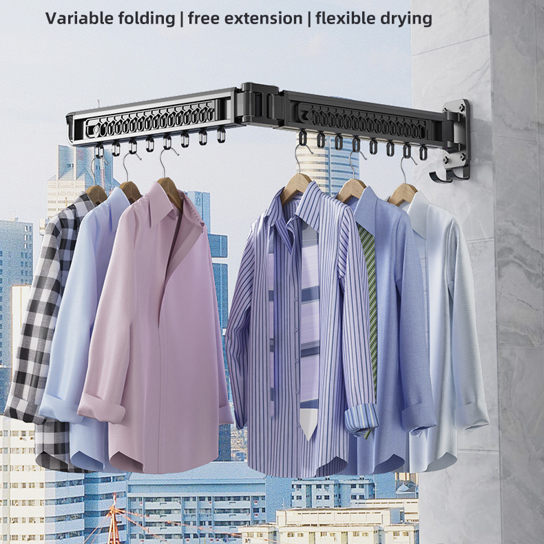 Foldable & Retractable Clothes Hanger Drying Rack Competitive Price OEM Supported for Bathroom Living Room Use