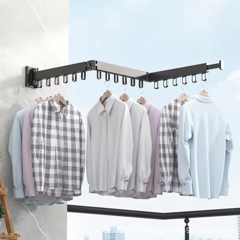 Wholesale Price Expandable Multifunction Retractable Indoor Outdoor Clothes Drying Rack Practical Indoor Outdoor Laundry Drying