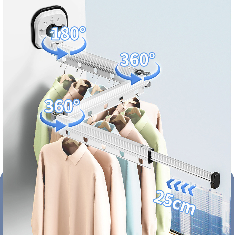 Multifunctional Flexible Retractable Clothes Drying Rack Space-Saving Folding Indoor Balcony Use Factory Clothing Organizer