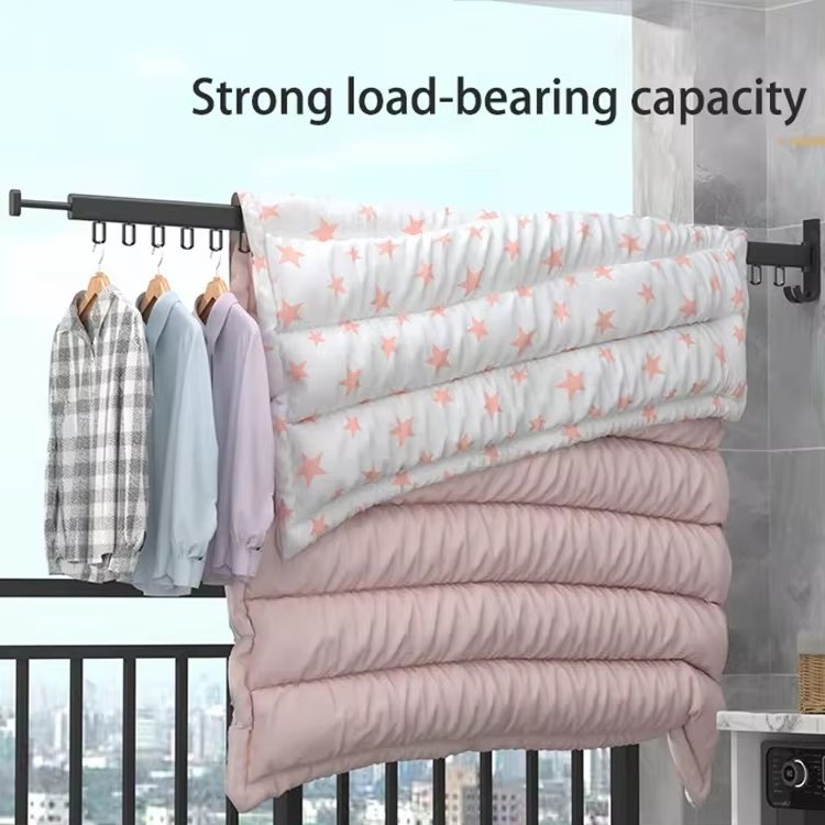 OEM Supported Wall-Mounted Multifunctional Indoor Clothes Drying Rack Living Room Suitable Collapsible Laundry Rack Cheap Price