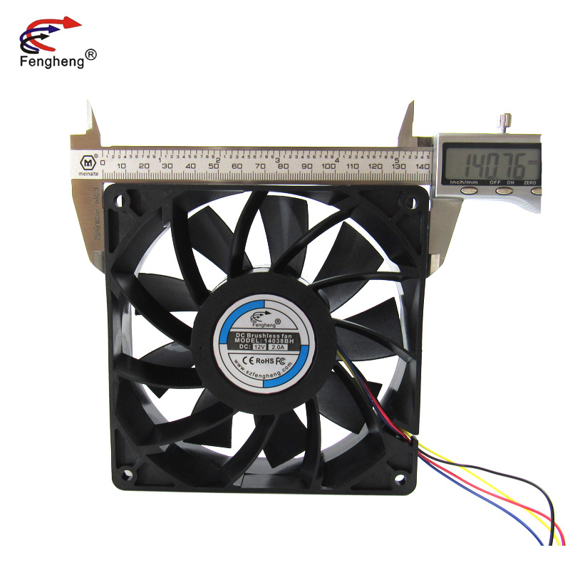 140x140x38mm Fan DC Brushless Cooling Fan 12/24 Volt 6000RPM 140mm 5.5Inch High CFM Industrial Axial Flow Exhaust Fan