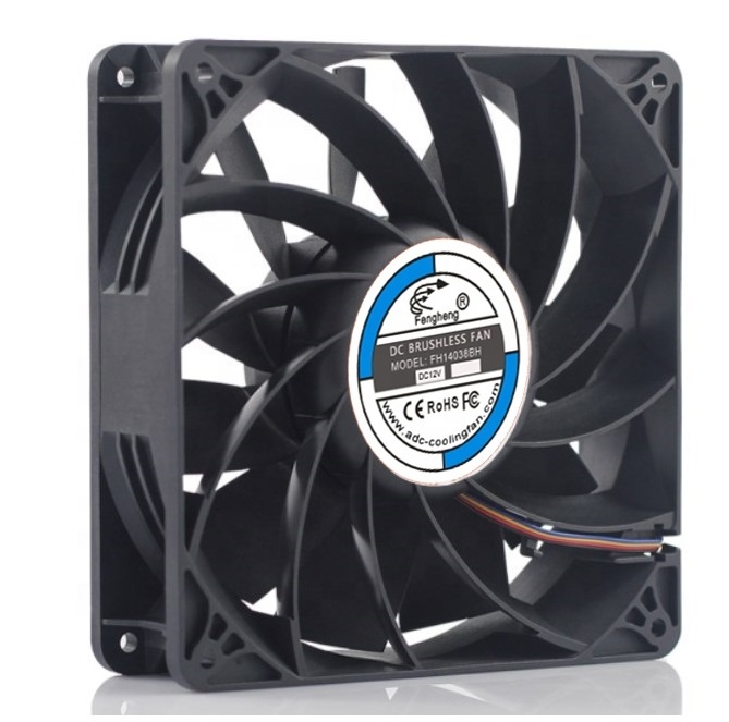 140x140x38mm Fan DC Brushless Cooling Fan 12/24 Volt 6000RPM 140mm 5.5Inch High CFM Industrial Axial Flow Exhaust Fan