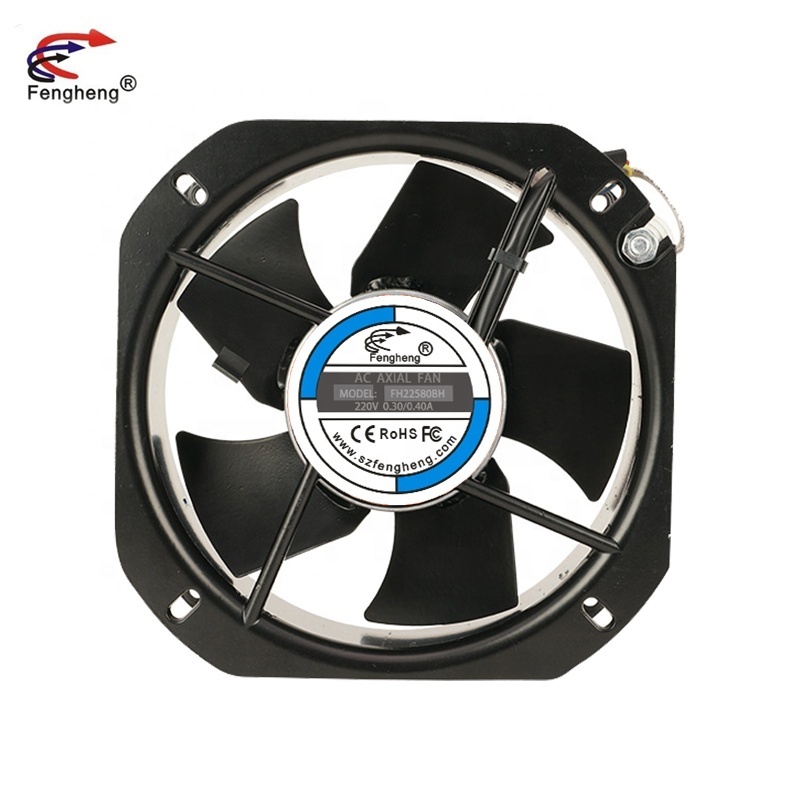 AC Axial Fans 225mm 8.8 Inch225x225x80mm 220V single phase Full metal fan blade ac motor cooling axial fan