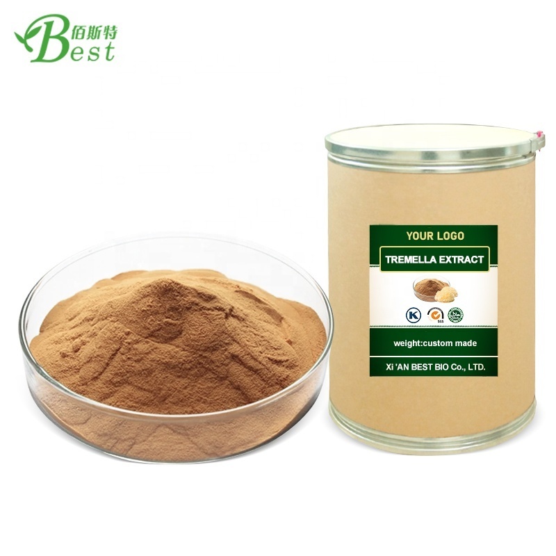 Factory Supply Tremella Fuciformis Extract Powder Polysaccharides 50% Tremella Mushroom Powder Fruit Food HPLC Drum 2 Years 1 Kg