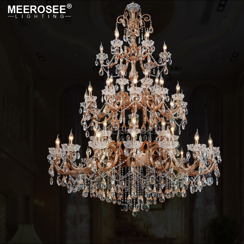 Meerosee Crystal Alloy Luxury Chandelier Lighting Modern Chandeliers for Staircase Large Chandelier for the Banquet Hall MD8504