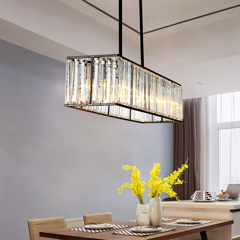 Meerosee Rectangle Vintage Chandelier Kitchen Island Rustic Pendant Farmhouse Industrial Chandeliers Ceiling Light MD86796