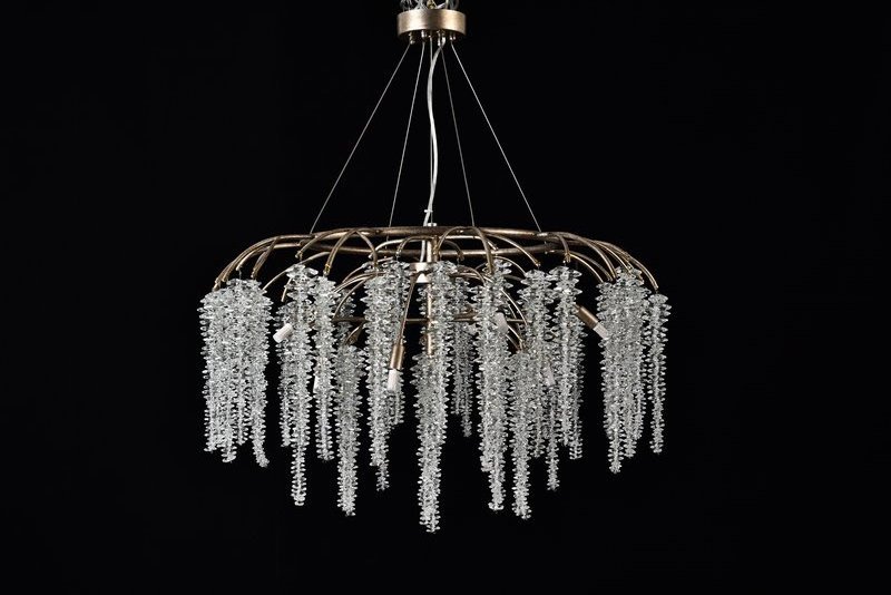 Meerosee Crystal Bead Copper Light Fixture Tree Branch Copper Chandelier Lighting Fixtures Modern MD87043