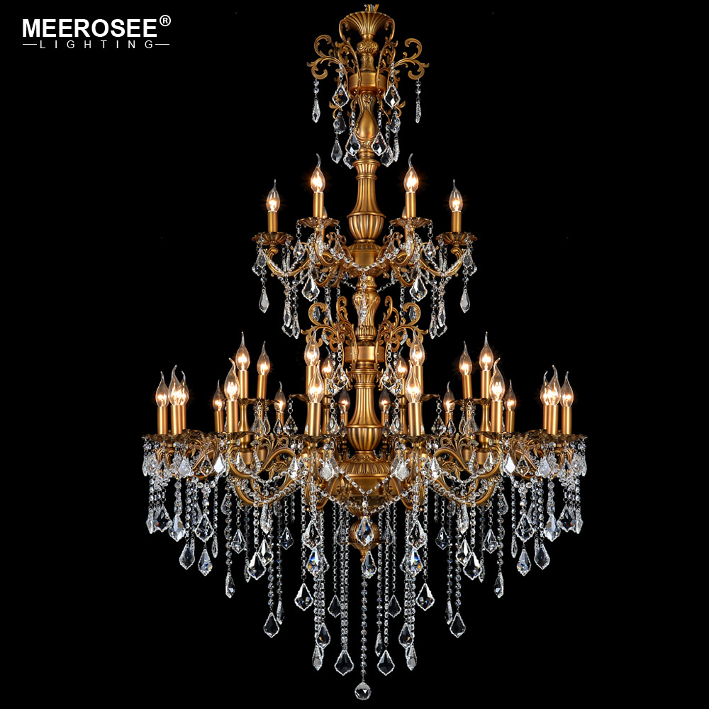 Meerosee Large Crystal Foyer Chandelier Modern Lighting Chandelier Fixtures for Modern Home MD3134