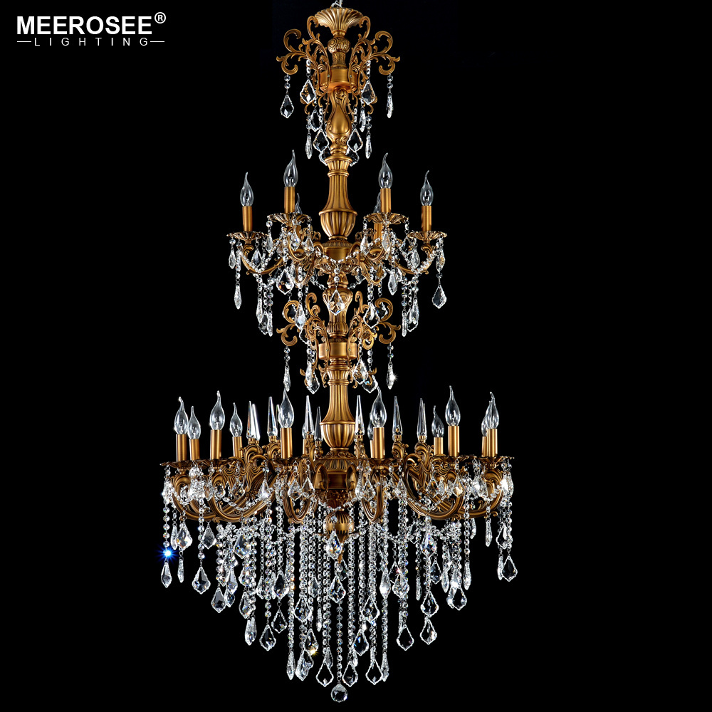 Meerosee Large Crystal Foyer Chandelier Modern Lighting Chandelier Fixtures for Modern Home MD3134