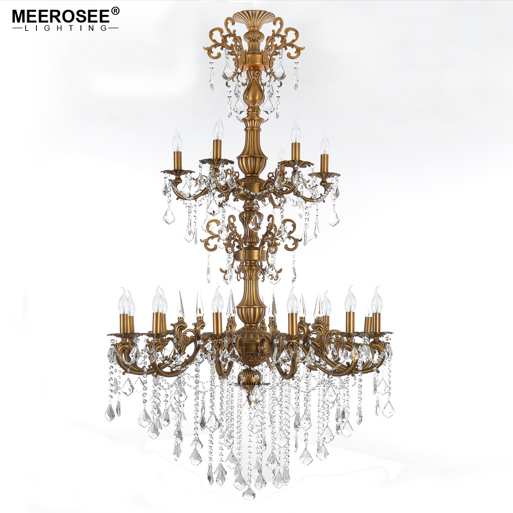 Meerosee Large Crystal Foyer Chandelier Modern Lighting Chandelier Fixtures for Modern Home MD3134