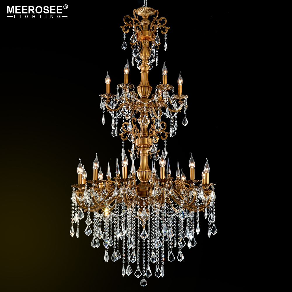 Meerosee Large Crystal Foyer Chandelier Modern Lighting Chandelier Fixtures for Modern Home MD3134