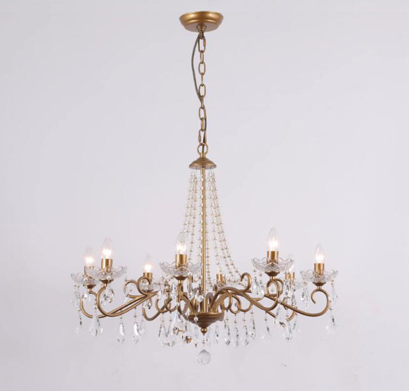 MEEROSEE Dining Room Decorative Gold Luxury Chandelier Design American Chandelier For Living Room Lighting Fixtures MD98010