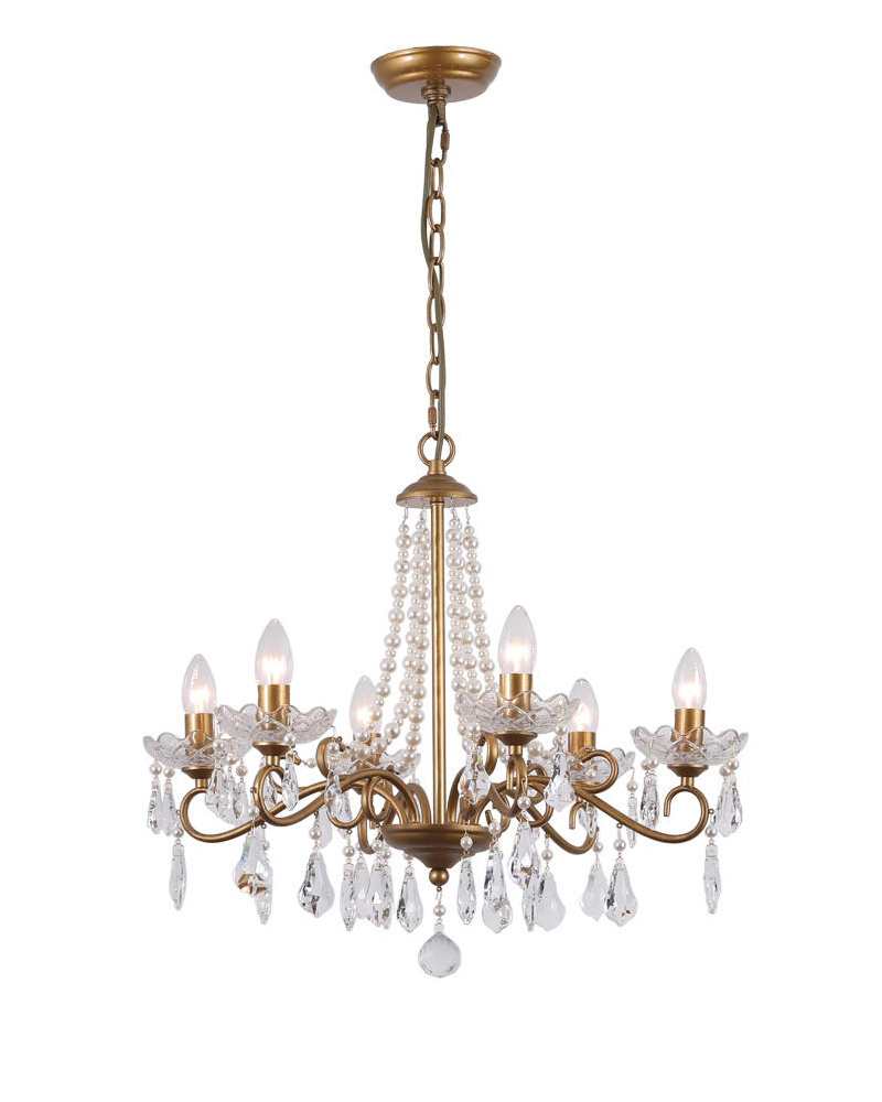 MEEROSEE Dining Room Decorative Gold Luxury Chandelier Design American Chandelier For Living Room Lighting Fixtures MD98010