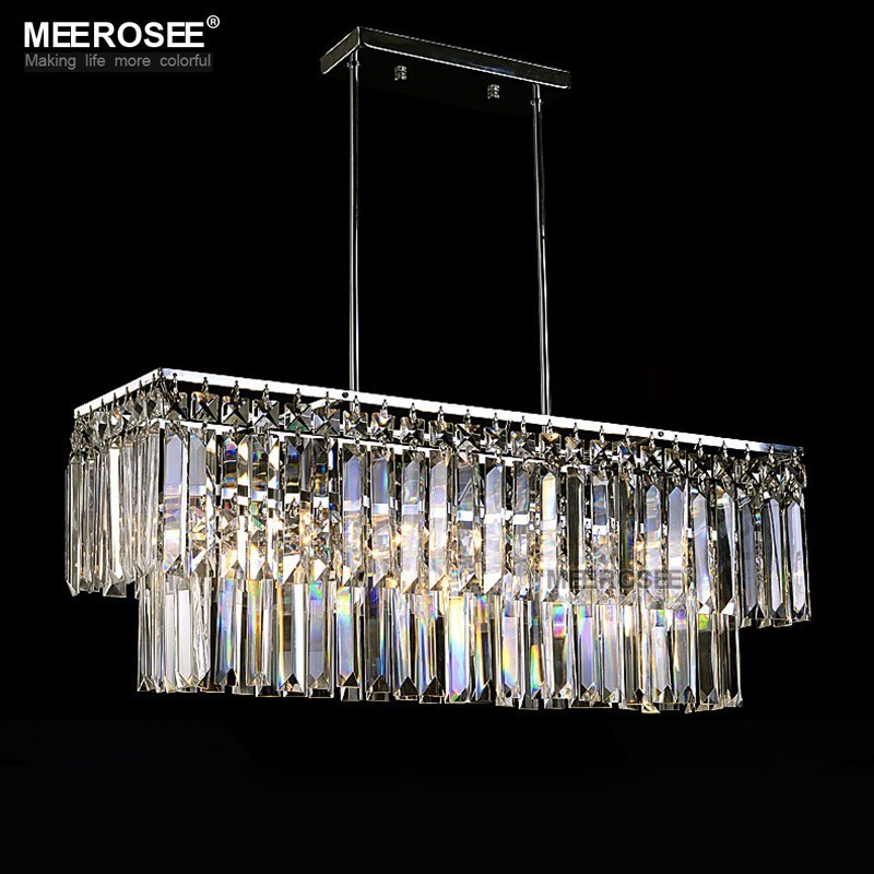 Modern Chandelier Crystal Light Fitting Rectangle Hanging Lamp for Dining room Lustres Home Lighting Luminaire MD83006