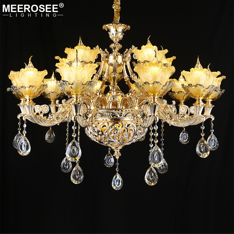 MEEROSEE Crystal Chandelier Pendant Modern Suspending Lighting Fixture For Living Room Indoor Decoration MD86215