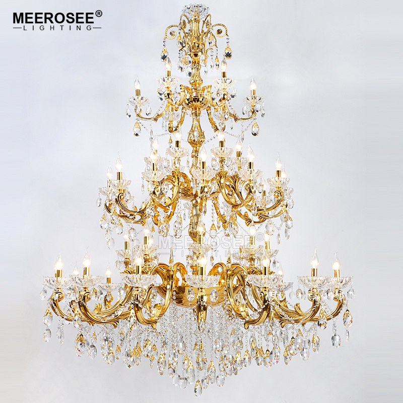 Meerosee Crystal Alloy Luxury Chandelier Lighting Modern Chandeliers for Staircase Large Chandelier for the Banquet Hall MD8504