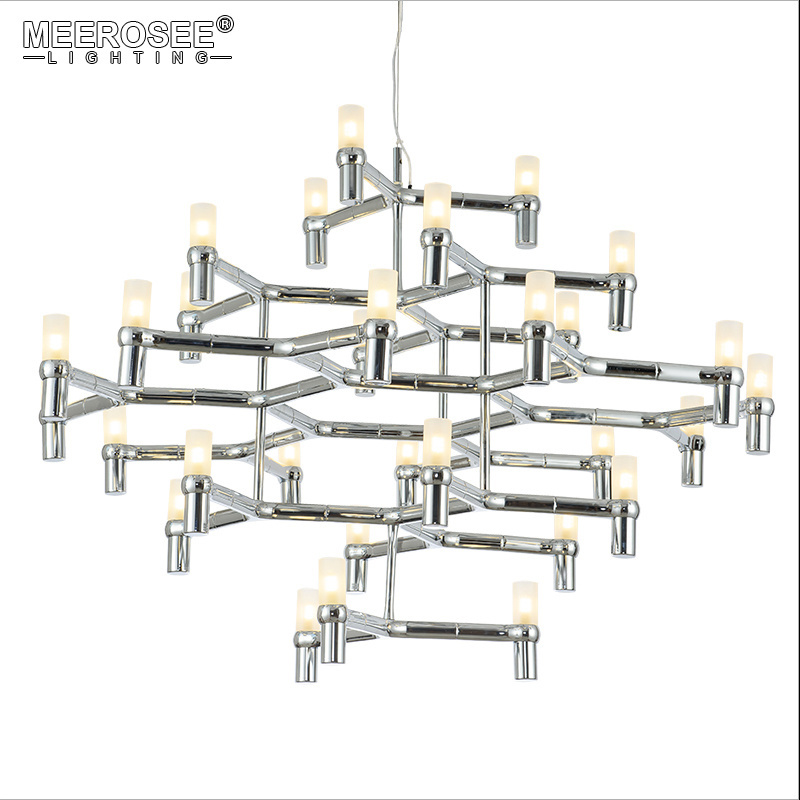 MEEROSEE American Style Modern Pendant Chandelier Lighting Fixture Gold/Black/ Chrome Hanging Illumination For Villa MD85289