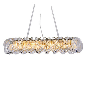 MEEROSEE Blown Glass Chandelier Pendant Light Circle Ring Gold Modern Led Lighting Dining Room Light Fixtures MD87548