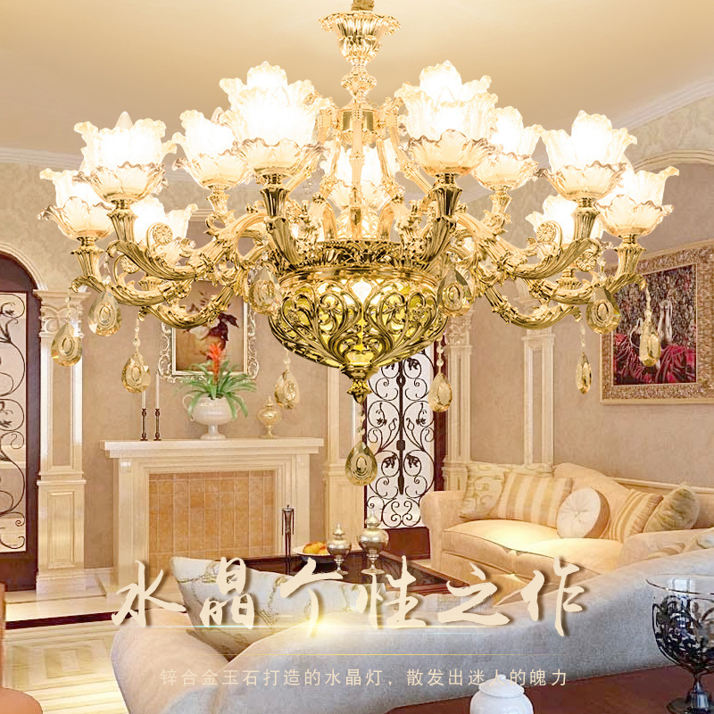 MEEROSEE Crystal Chandelier Pendant Modern Suspending Lighting Fixture For Living Room Indoor Decoration MD86215