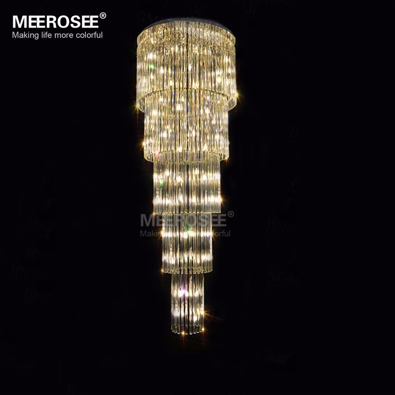 Modern Long Ceiling Light Fixture G9 Glass Lustres de cristal Luxury lighting Stair Lamp for hotel Lamparas de Techo MD2219