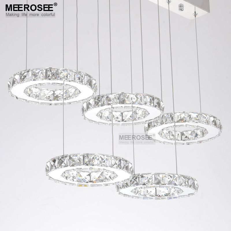 LED Chandelier Crystal Ring LED Lamp Circle Hanging Light Fixtures Lighting LED Rectangle Cristal Lustre MD8825-L5