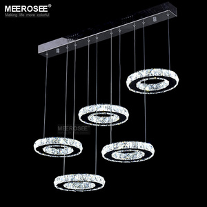 LED Chandelier Crystal Ring LED Lamp Circle Hanging Light Fixtures Lighting LED Rectangle Cristal Lustre MD8825-L5