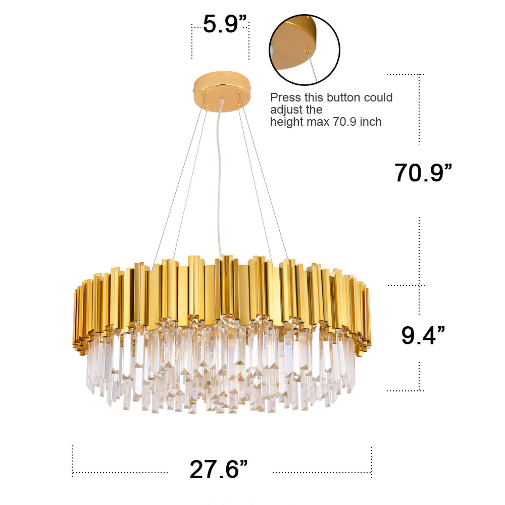 Meerosee Pendant Light Fixture Crystal Drop Hanging Lamp minimalist Deco for Home Hotel Restaurant Doordash Light MD85599