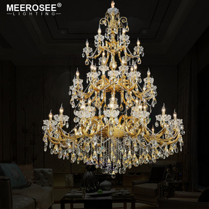 Meerosee Crystal Alloy Luxury Chandelier Lighting Modern Chandeliers for Staircase Large Chandelier for the Banquet Hall MD8504