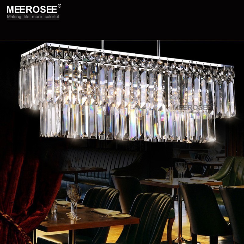 Modern Chandelier Crystal Light Fitting Rectangle Hanging Lamp for Dining room Lustres Home Lighting Luminaire MD83006