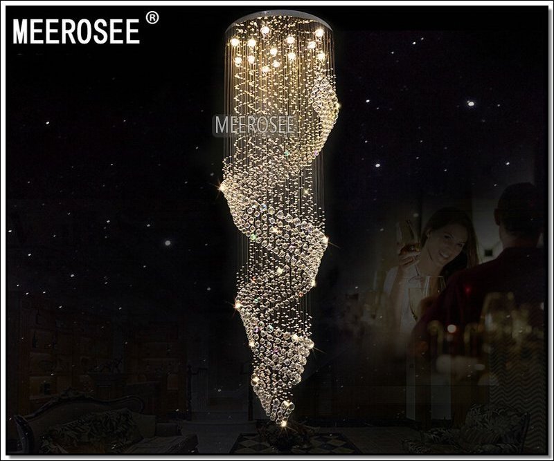 Long Size Crystal Chandelier Light Fixture for Lobby staircase Lustre stairs foyer Large Crystal lamp Stair Lighting MD2210