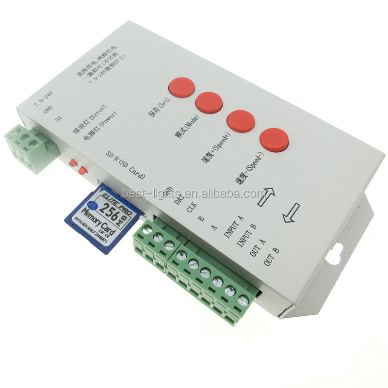 T-1000S with SD card 2048 pixels programmable pixel led light controller / rgb led dmx controller