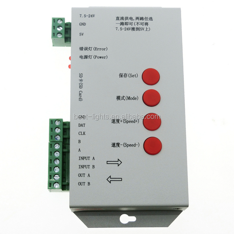 T-1000S with SD card 2048 pixels programmable pixel led light controller / rgb led dmx controller