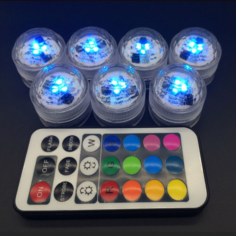 3 LEDs Multicolor LED Submersible Candle Light with Remote control /15 Colors Remote control Underwater LED Tea Light for Vase