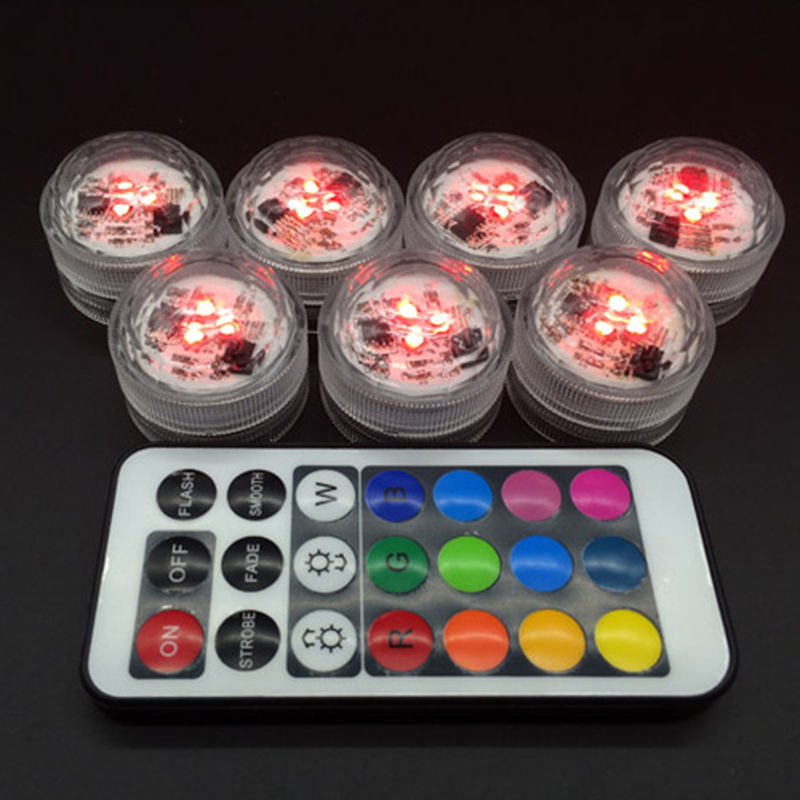 3 LEDs Multicolor LED Submersible Candle Light with Remote control /15 Colors Remote control Underwater LED Tea Light for Vase