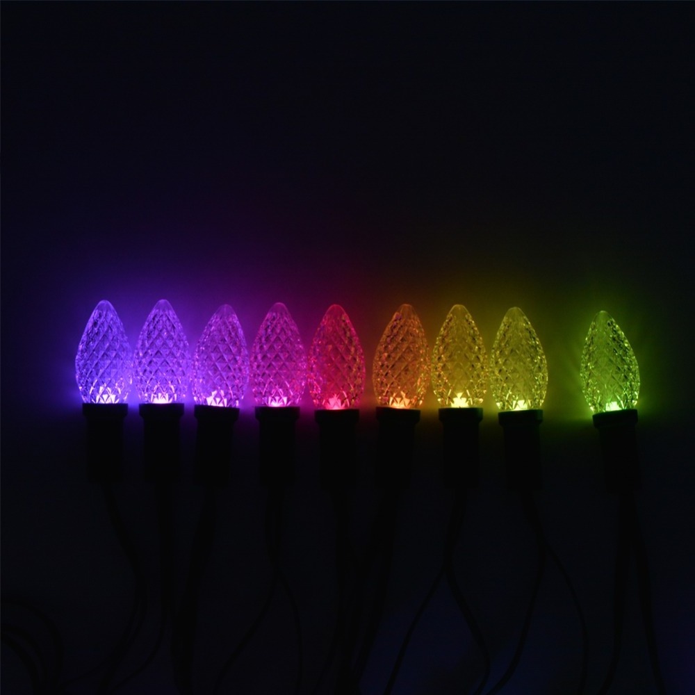 Wholesale C9 programmable WS2811 8mm rgb dc5v led pixel string christmas light led bulbs