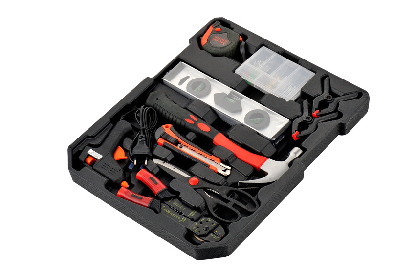 20 Pcs Complete Household Hand Tool Box Set Kit Craftsman Tool Kit and Auto Repair Plastic Toolbox