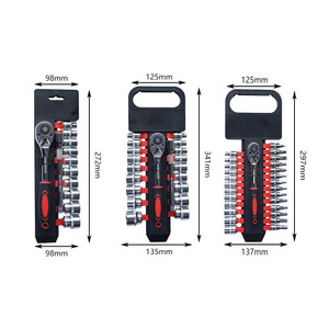 Ratcheting Socket Wrench Set Quick Release Reversible Ratchet Handle and Swappable Spanners Imperial Inch Sockets with Hanging