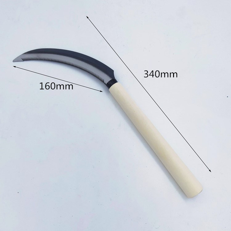 Hacksaw sickle serrated sickle wood handle small grass cutting sickle agricultural tool