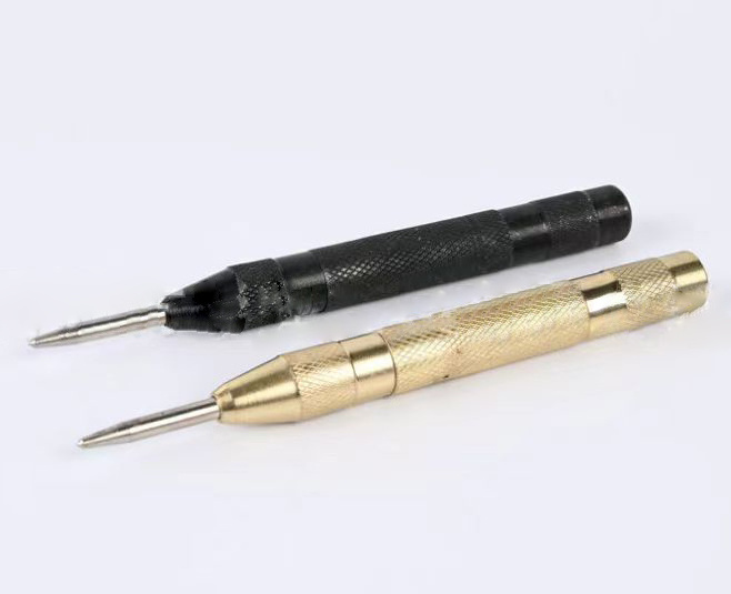 5-Inch Automatic Center Punch for Metal, Adjustable Impact Spring Loaded Center Punch Tool, Spring Punch