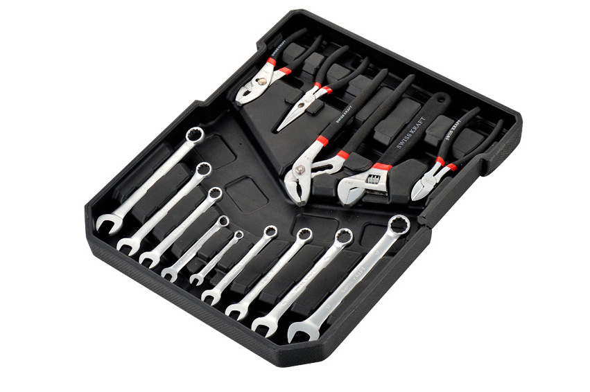 20 Pcs Complete Household Hand Tool Box Set Kit Craftsman Tool Kit and Auto Repair Plastic Toolbox