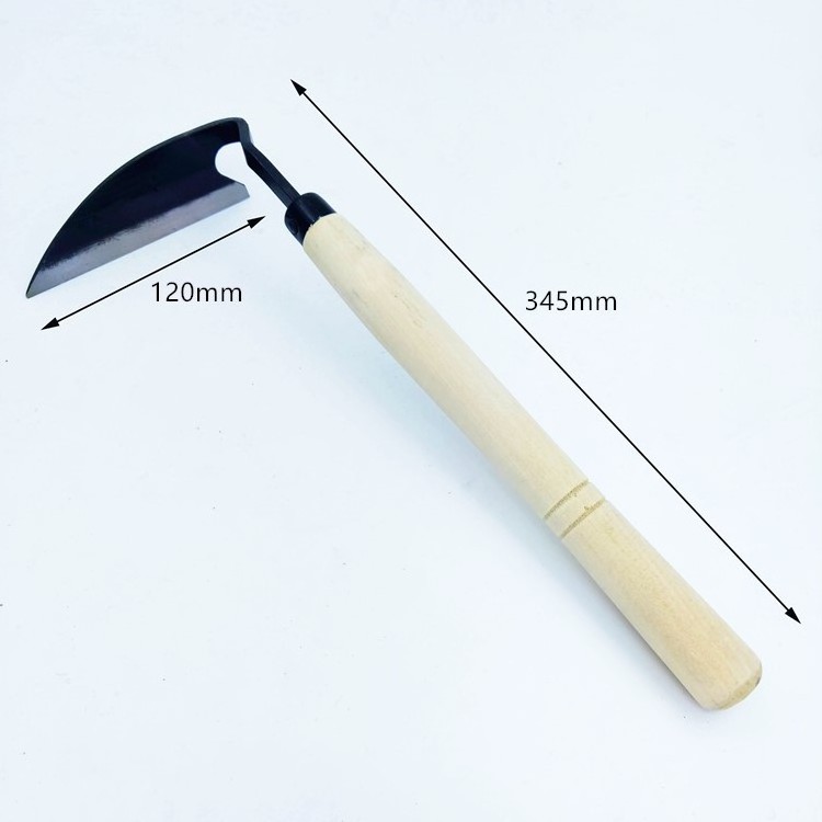 Japanese style Steel curved sickle weeding sickle forging gardening tool for outdoor digging wild leek