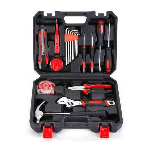 20 Pcs Complete Household Hand Tool Box Set Kit Craftsman Tool Kit and Auto Repair Plastic Toolbox